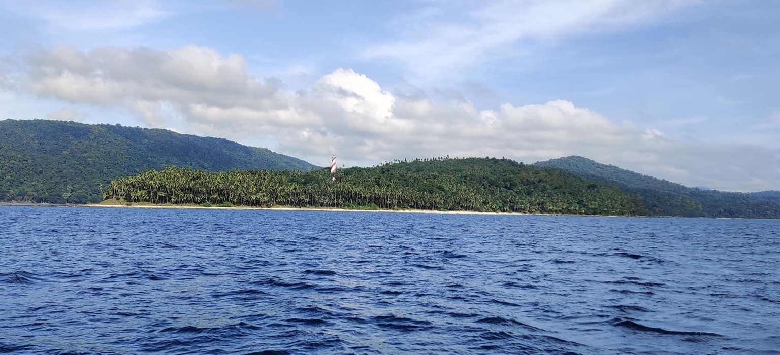 North Bay Island lighthouse seen from the boat, Port Blair
