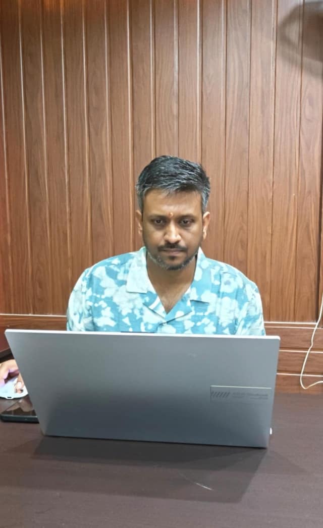 Vivek Lall, founder of Tropical Andamans, working at the office in Port Blair